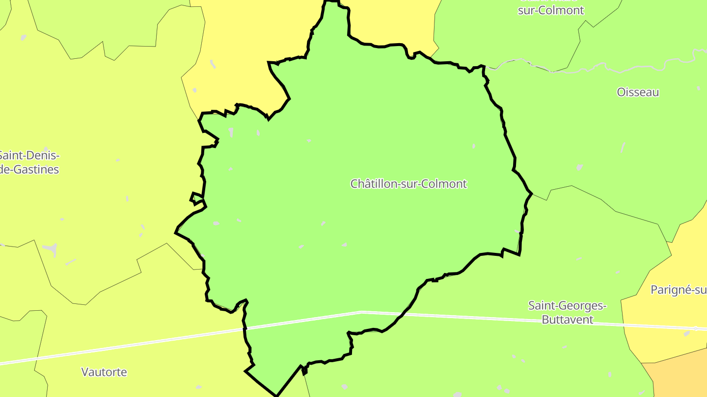Carte des prix de l'immobilier Châtillon-sur-Colmont