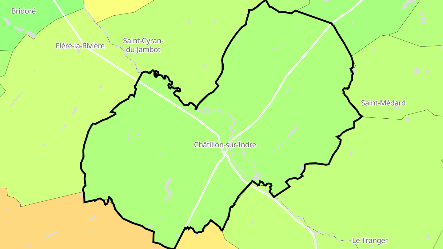Carte des prix de l'immobilier Châtillon-sur-Indre
