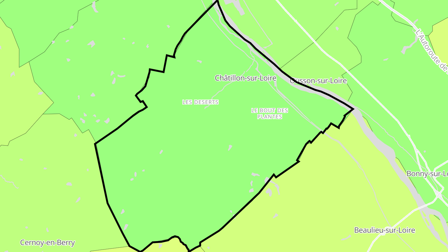 Carte des prix de l'immobilier Châtillon-sur-Loire