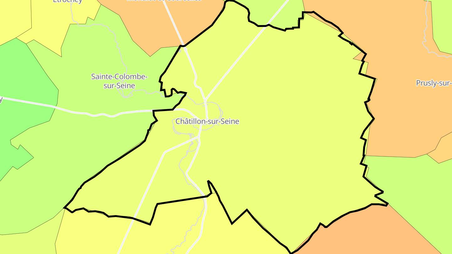 Carte des prix de l'immobilier Châtillon-sur-Seine