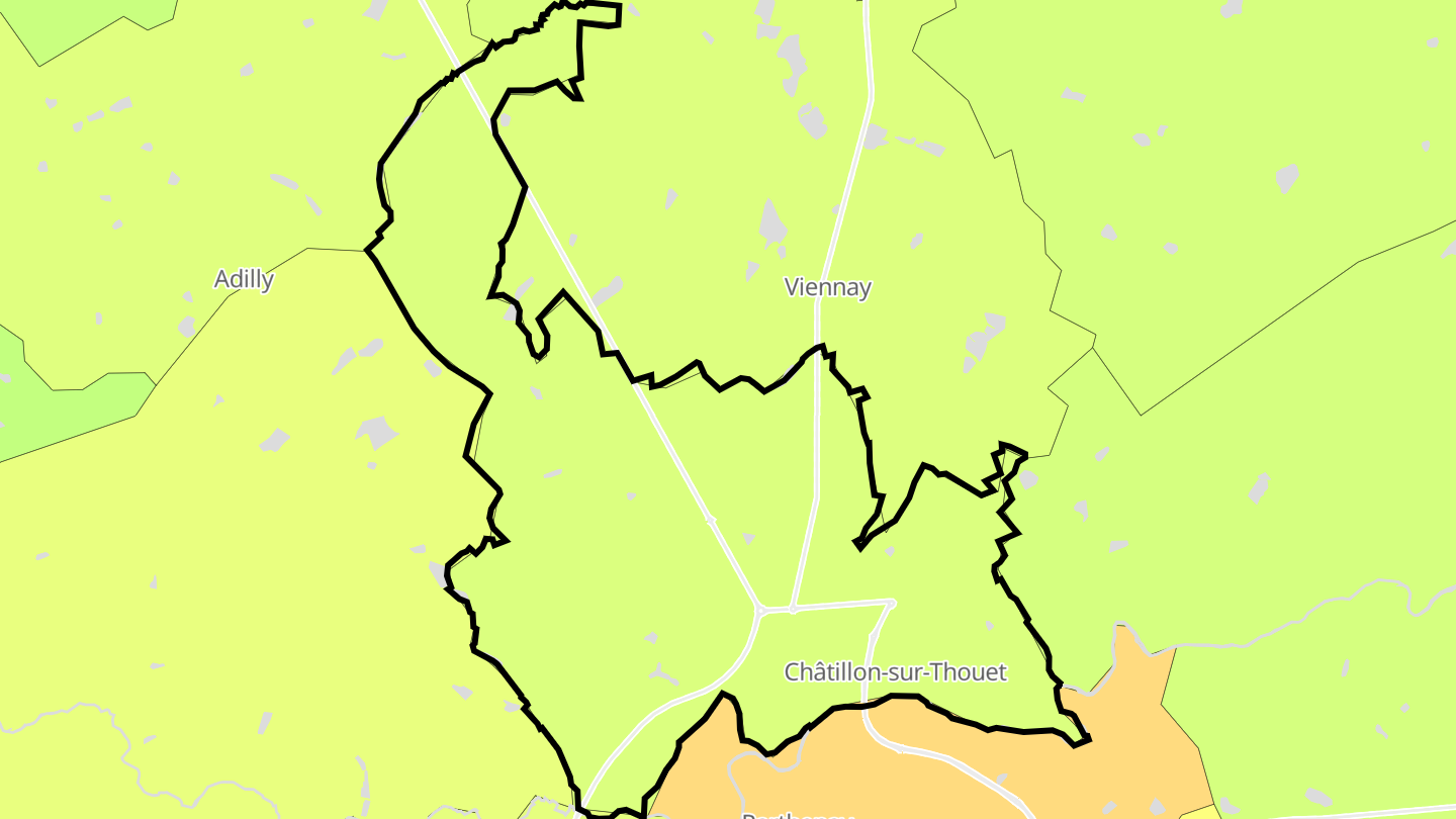 Carte des prix de l'immobilier Châtillon-sur-Thouet
