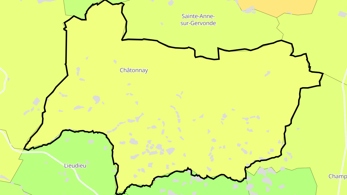 Carte des prix de l'immobilier Châtonnay
