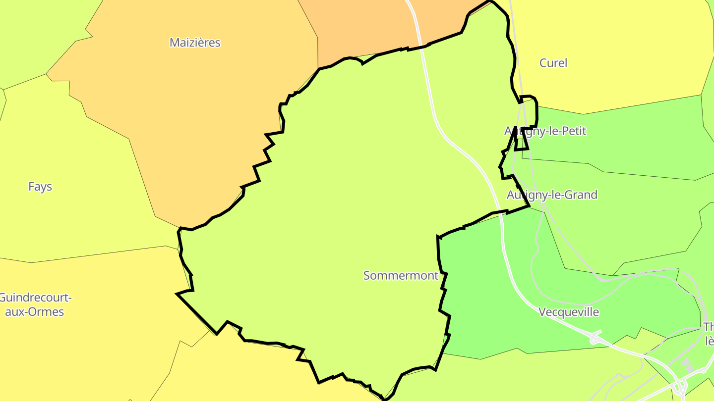 Carte des prix de l'immobilier Chatonrupt-Sommermont