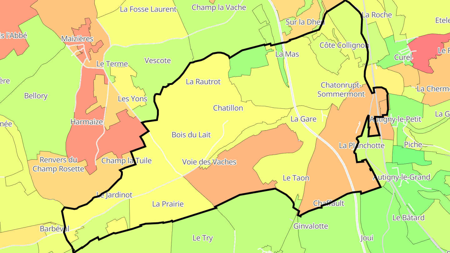 Carte des prix de l'immobilier Chatonrupt