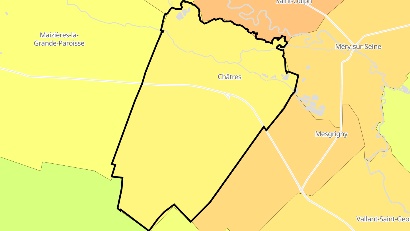 Carte des prix de l'immobilier Châtres