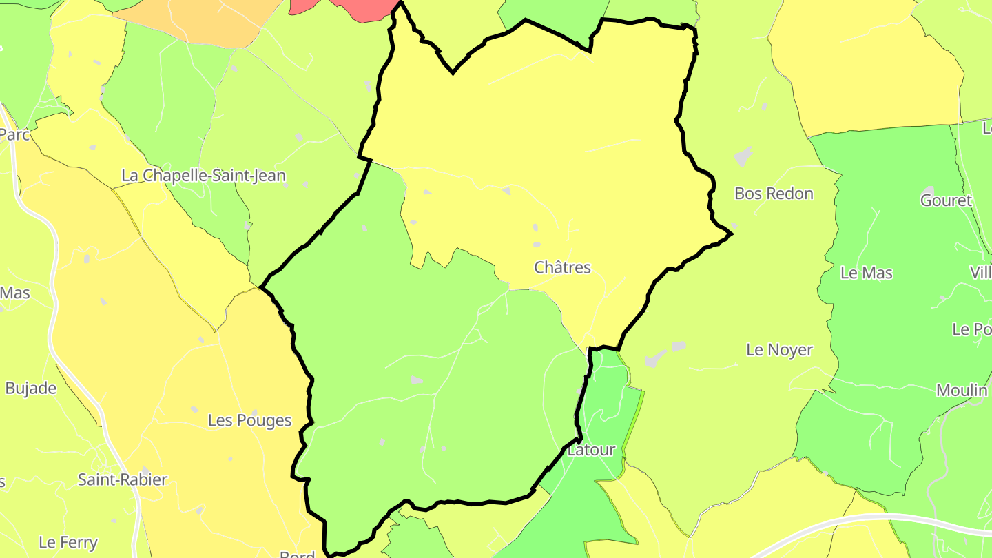 Carte des prix de l'immobilier Châtres
