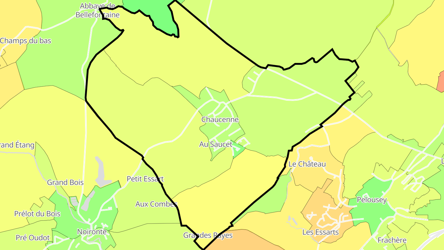 Carte des prix de l'immobilier Chaucenne