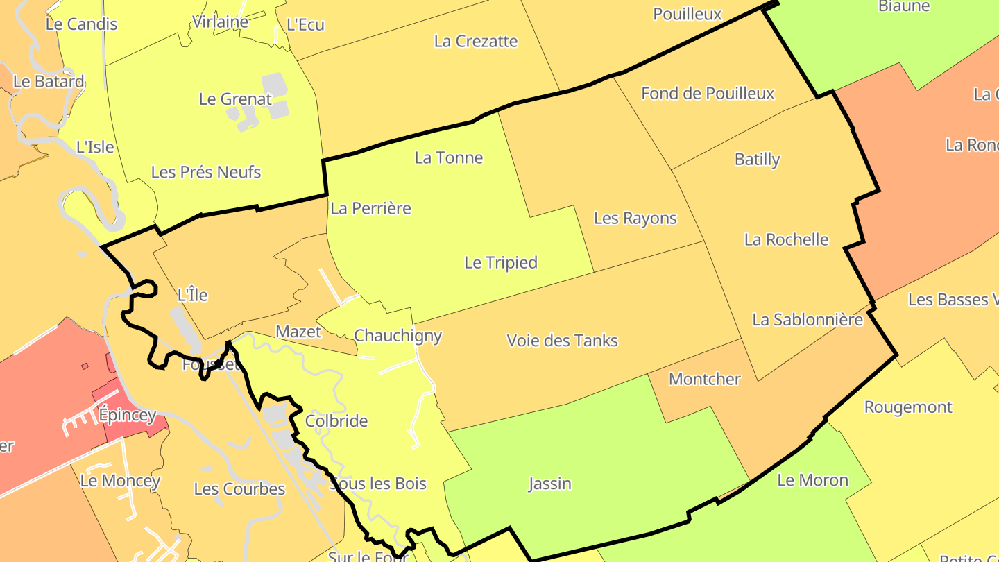 Carte des prix de l'immobilier Chauchigny
