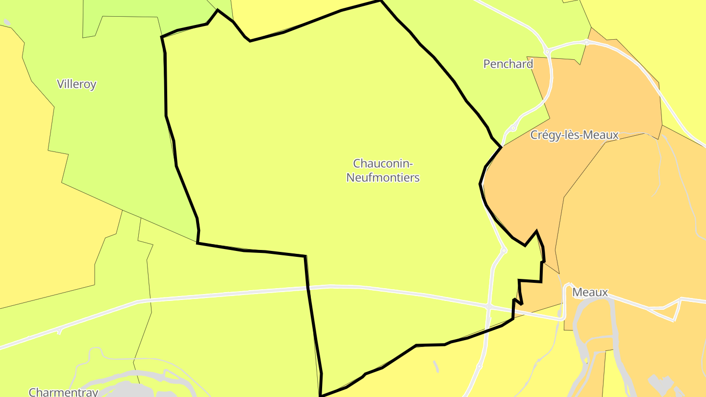 Carte des prix de l'immobilier Chauconin-Neufmontiers