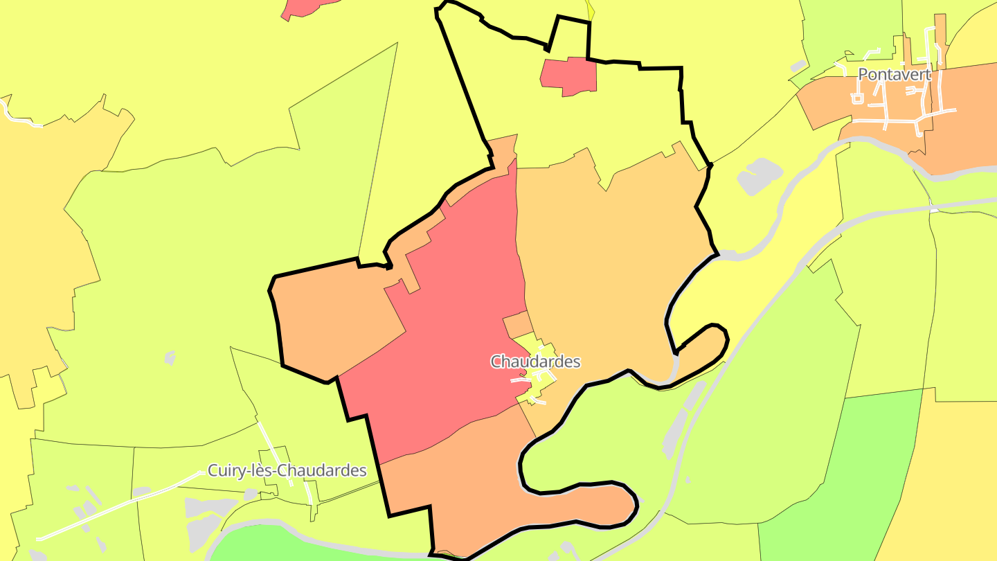 Carte des prix de l'immobilier Chaudardes