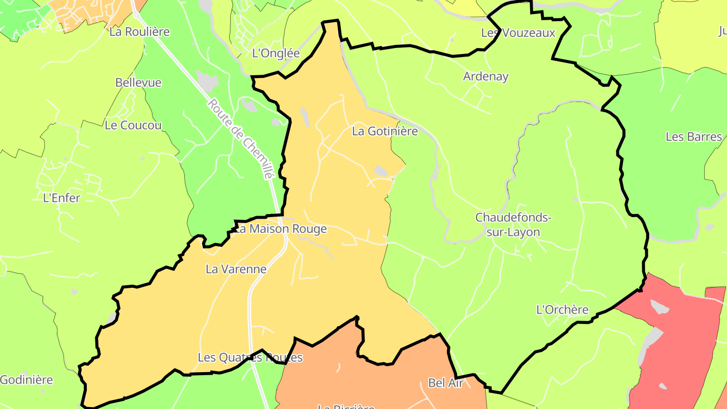 Carte des prix de l'immobilier Chaudefonds-sur-Layon