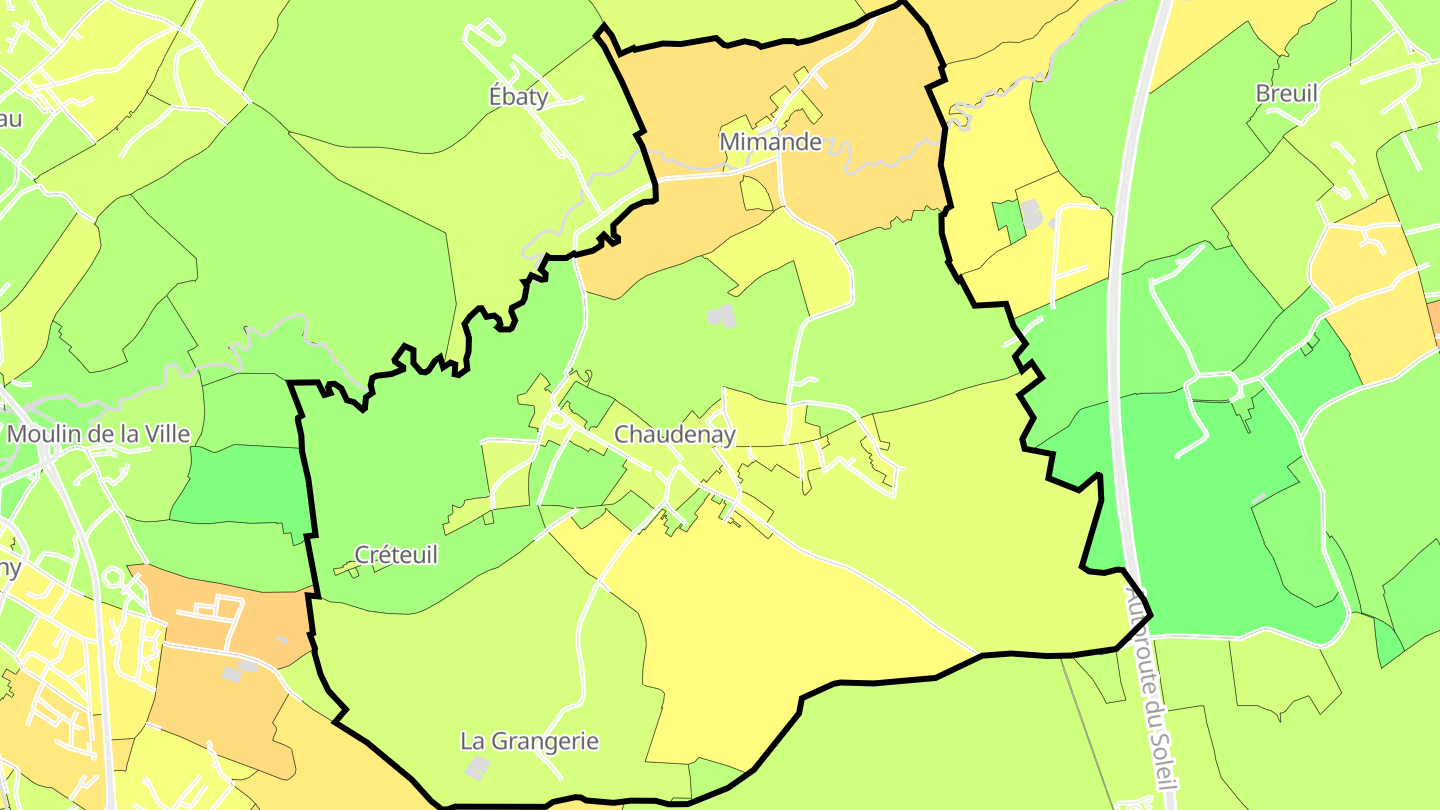 Carte des prix de l'immobilier Chaudenay