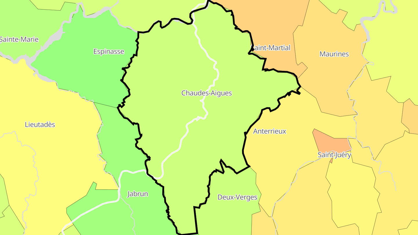 Carte des prix de l'immobilier Chaudes-Aigues