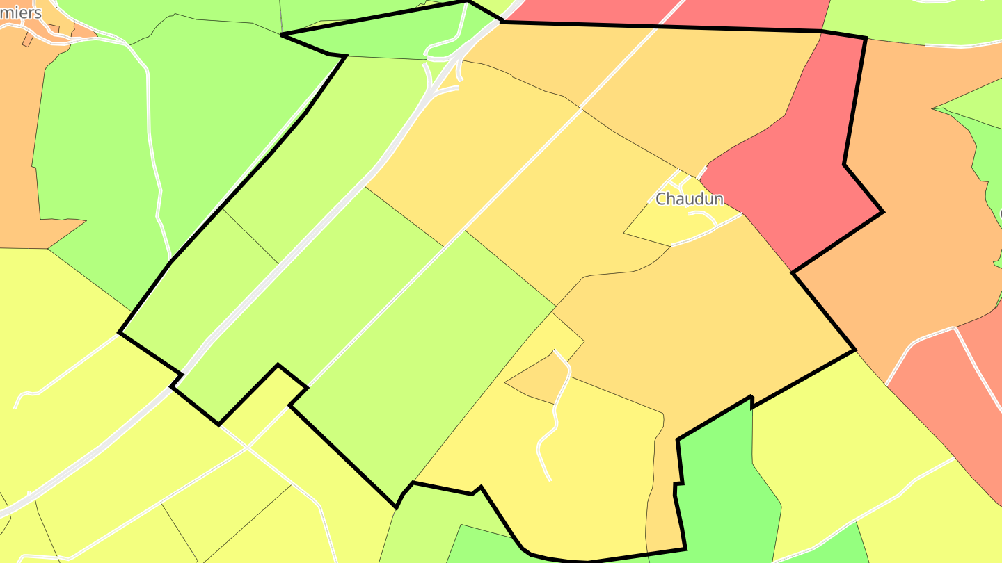 Carte des prix de l'immobilier Chaudun