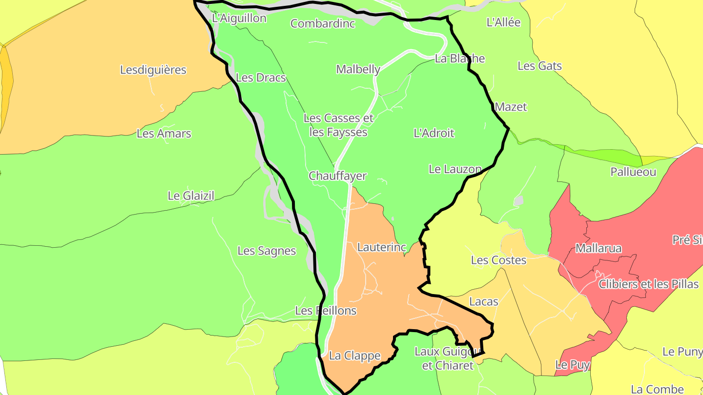 Carte des prix de l'immobilier Chauffayer