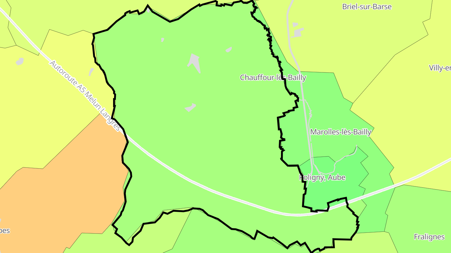 Carte des prix de l'immobilier Chauffour-lès-Bailly