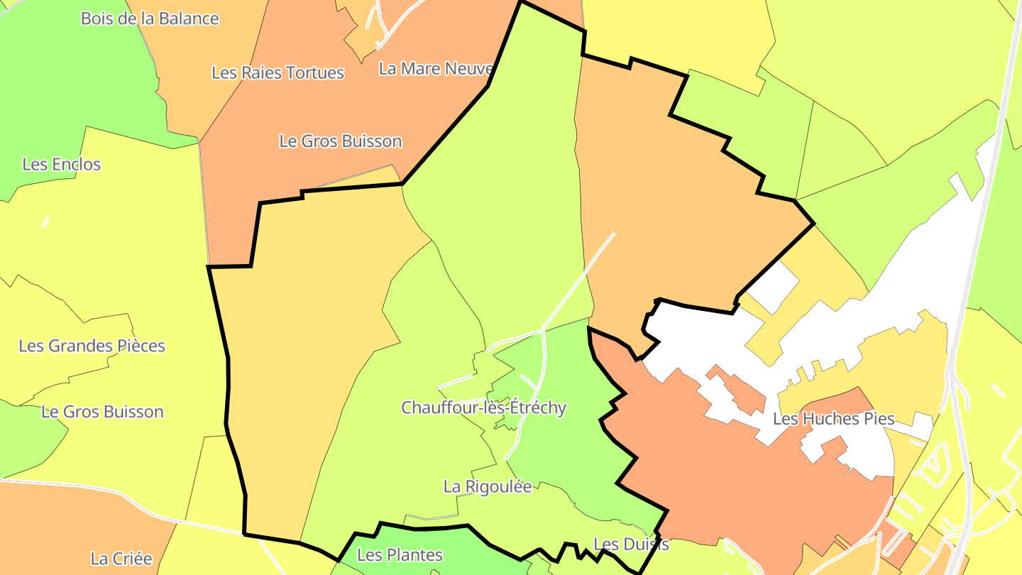Carte des prix de l'immobilier Chauffour-lès-Étréchy