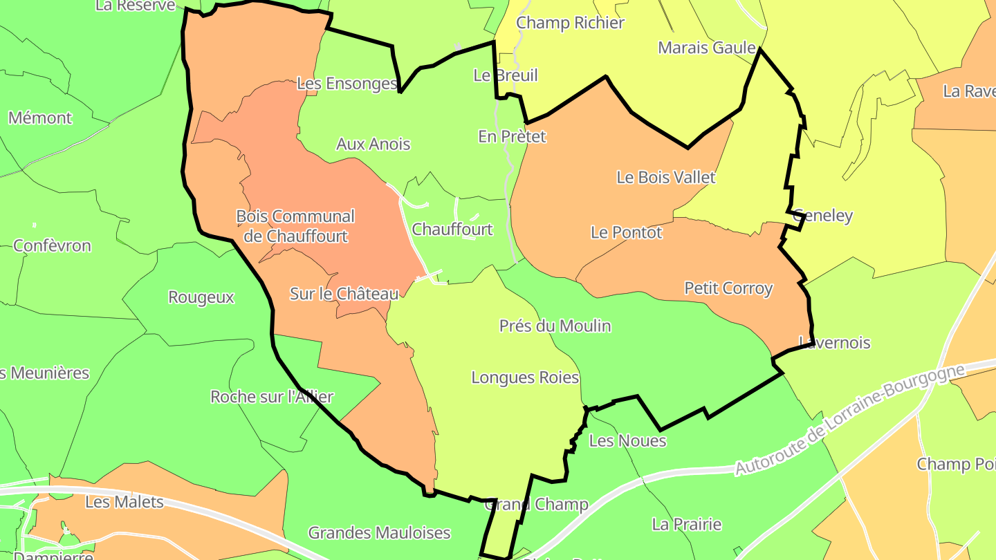 Carte des prix de l'immobilier Chauffourt