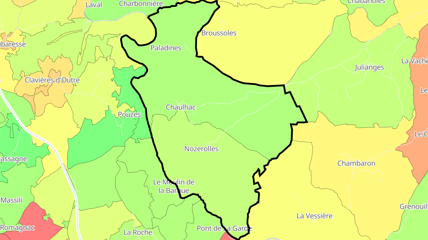 Carte des prix de l'immobilier Chaulhac