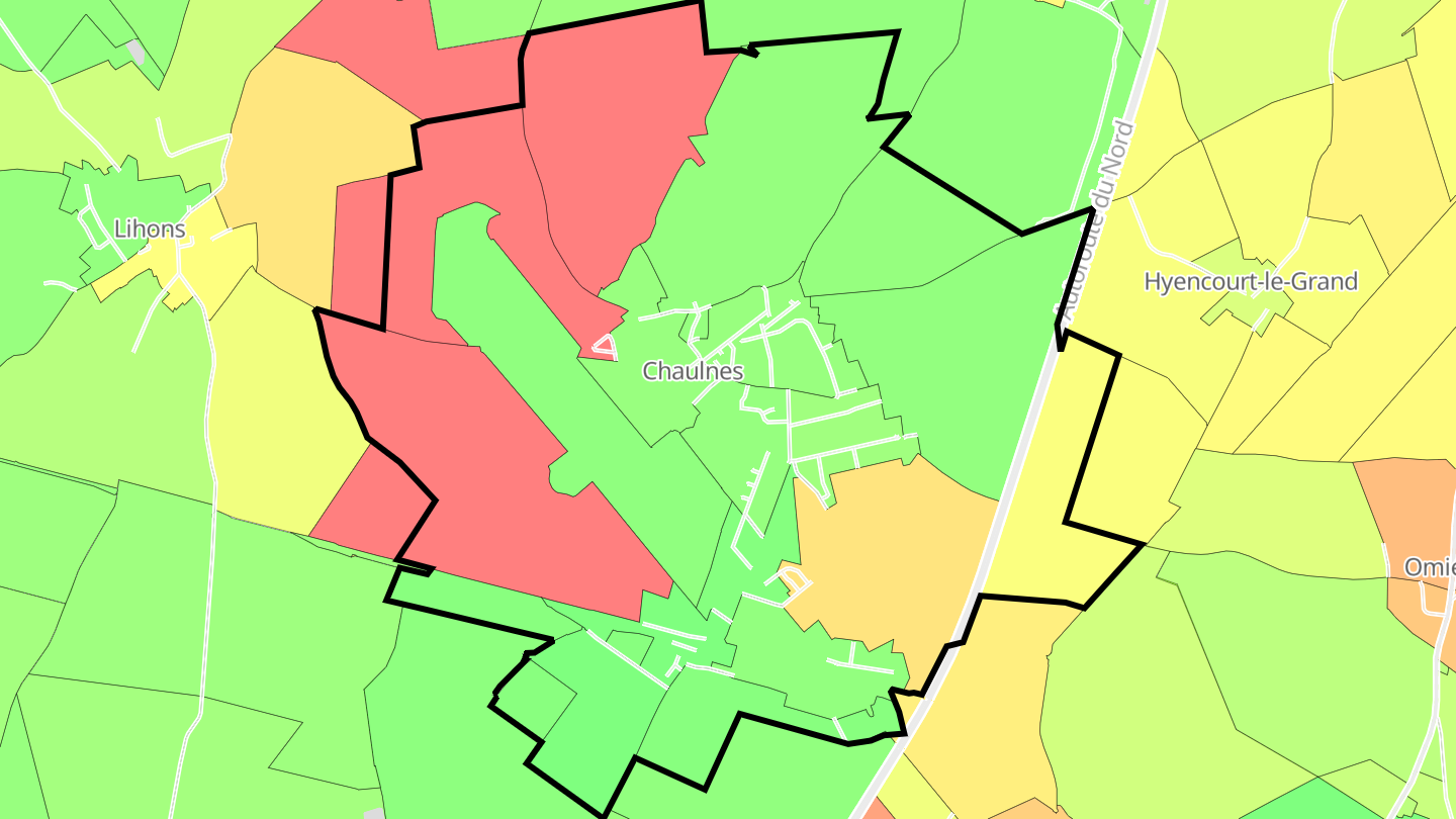Carte des prix de l'immobilier Chaulnes
