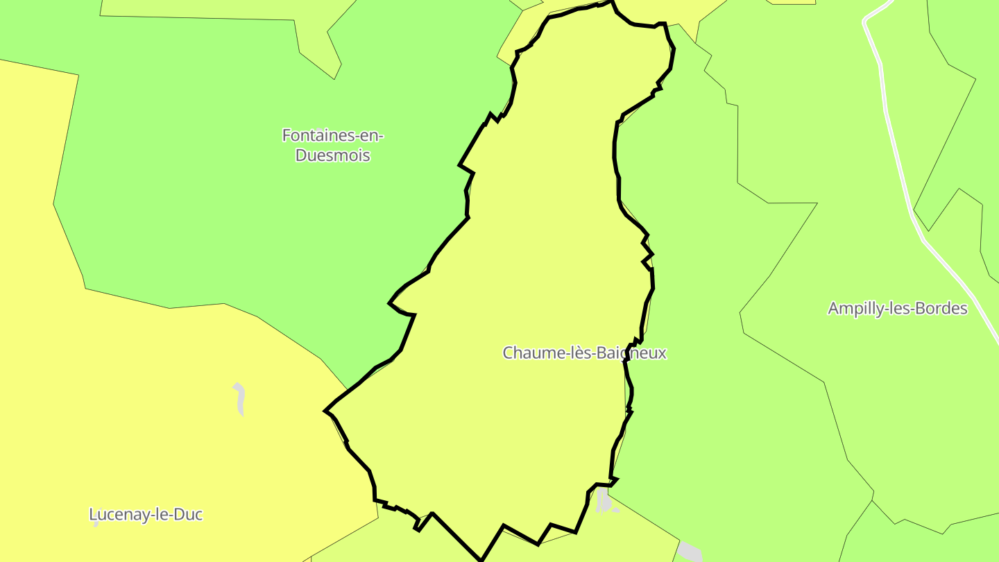 Carte des prix de l'immobilier Chaume-lès-Baigneux