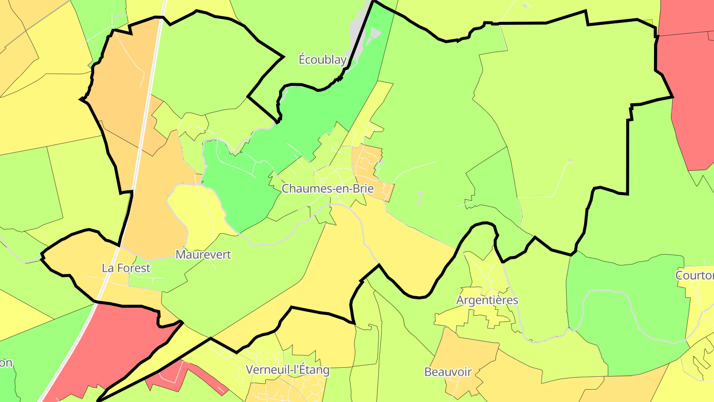 Carte des prix de l'immobilier Chaumes-en-Brie