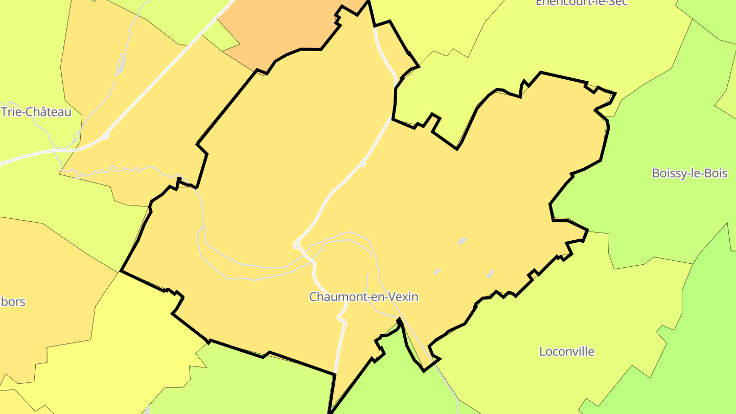 Carte des prix de l'immobilier Chaumont-en-Vexin
