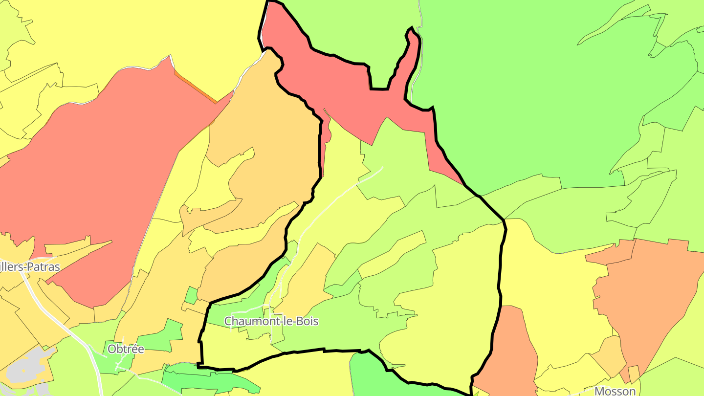 Carte des prix de l'immobilier Chaumont-le-Bois