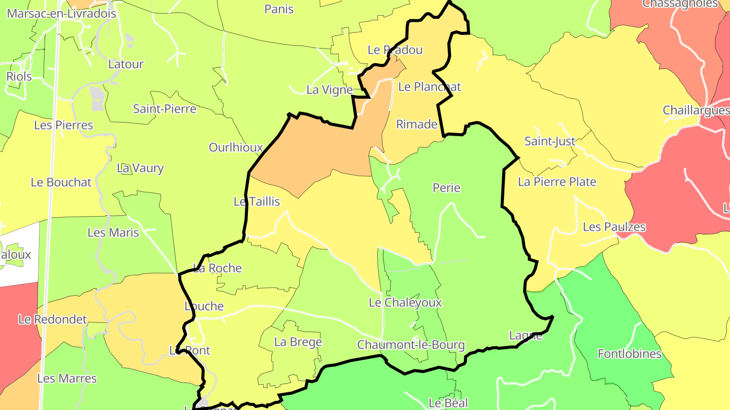 Carte des prix de l'immobilier Chaumont-le-Bourg
