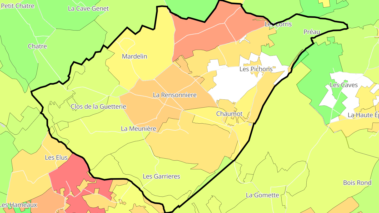 Carte des prix de l'immobilier Chaumot