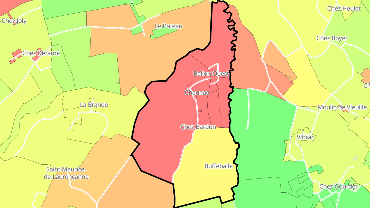 Carte des prix de l'immobilier Chaunac