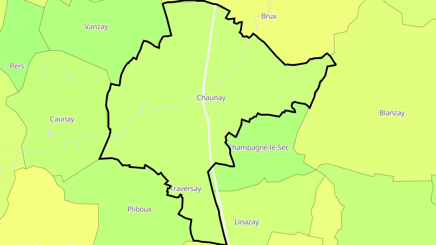 Carte des prix de l'immobilier Chaunay