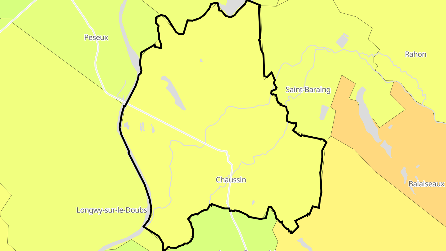 Carte des prix de l'immobilier Chaussin