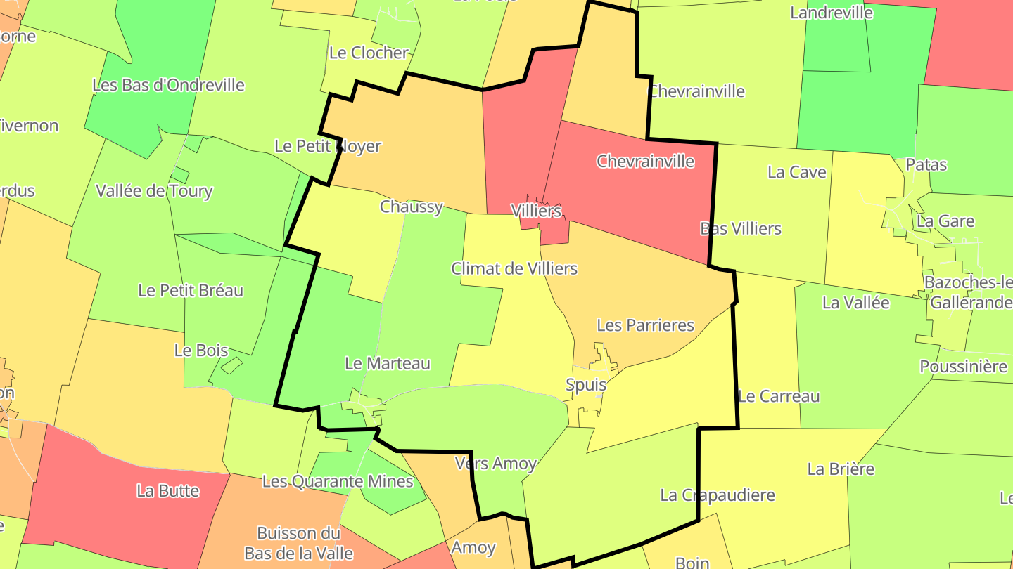 Carte des prix de l'immobilier Chaussy