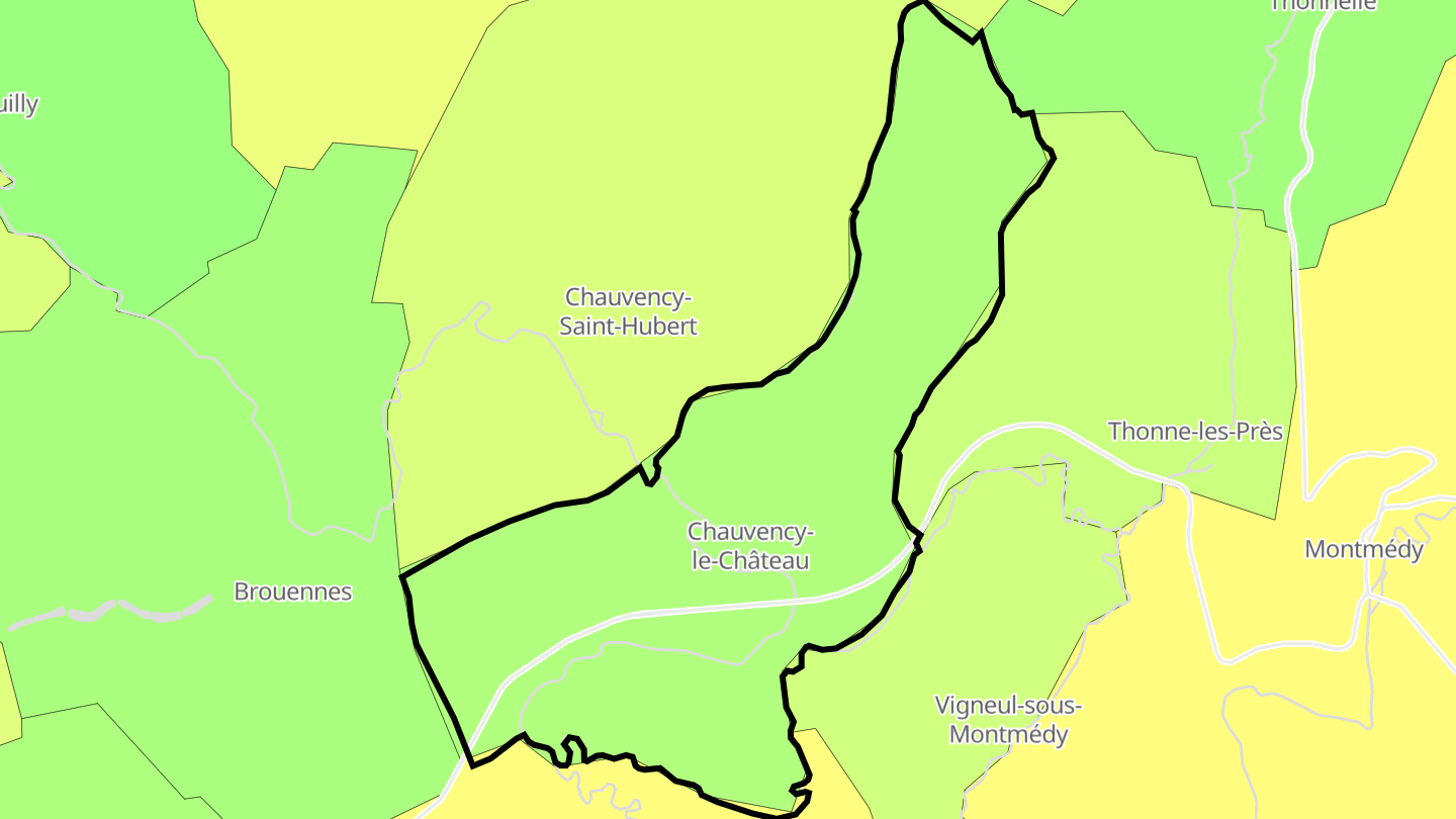 Carte des prix de l'immobilier Chauvency-le-Château