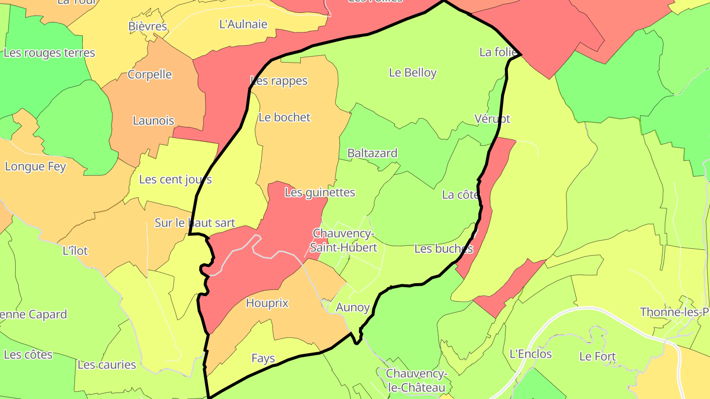 Carte des prix de l'immobilier Chauvency-Saint-Hubert