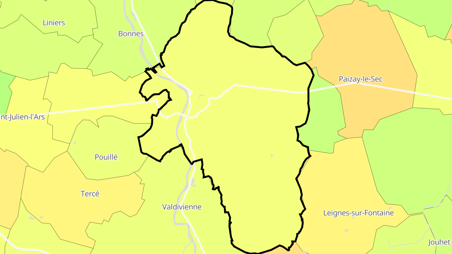 Carte des prix de l'immobilier Chauvigny