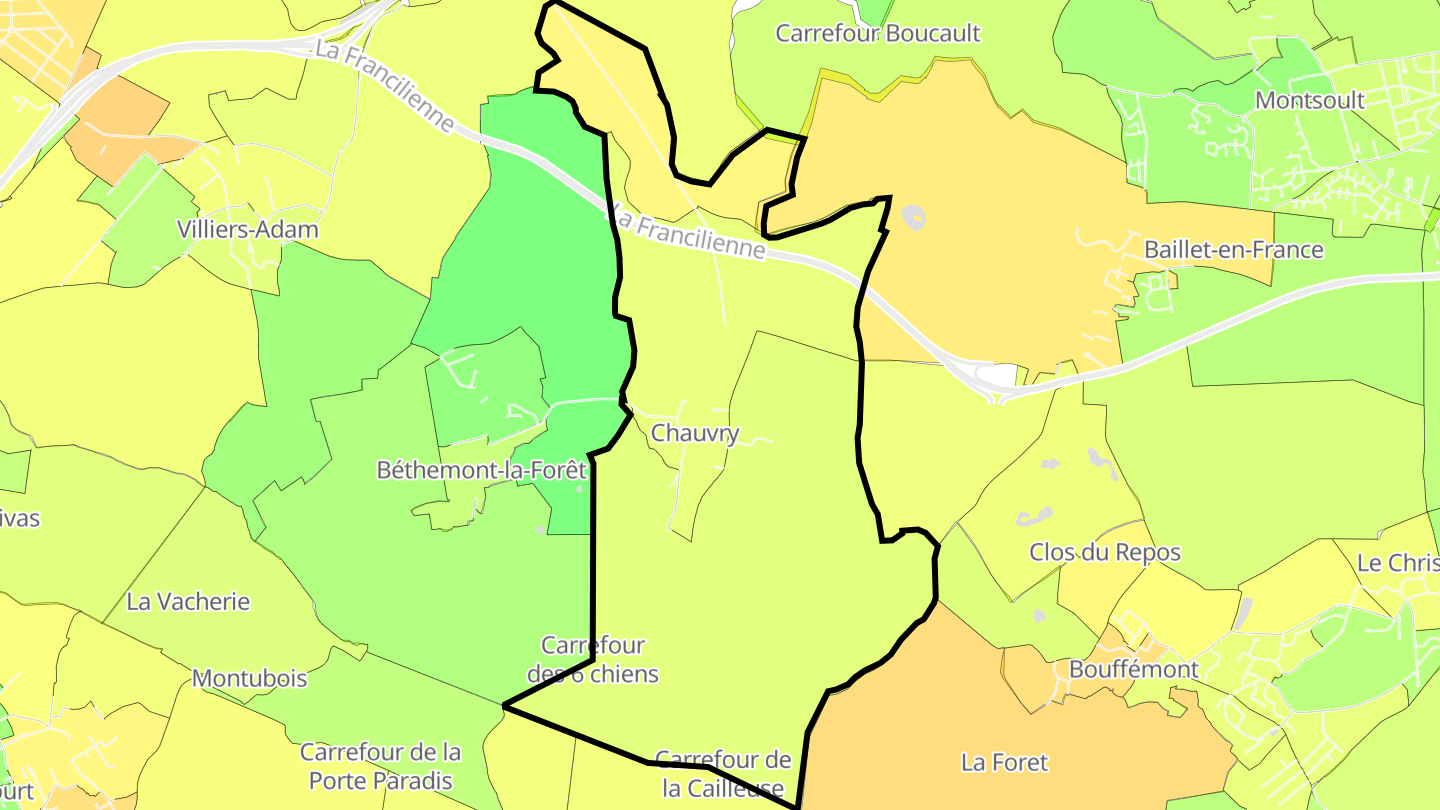 Carte des prix de l'immobilier Chauvry