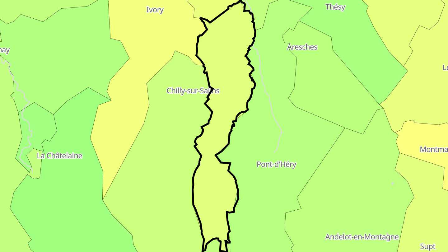 Carte des prix de l'immobilier Chaux-Champagny