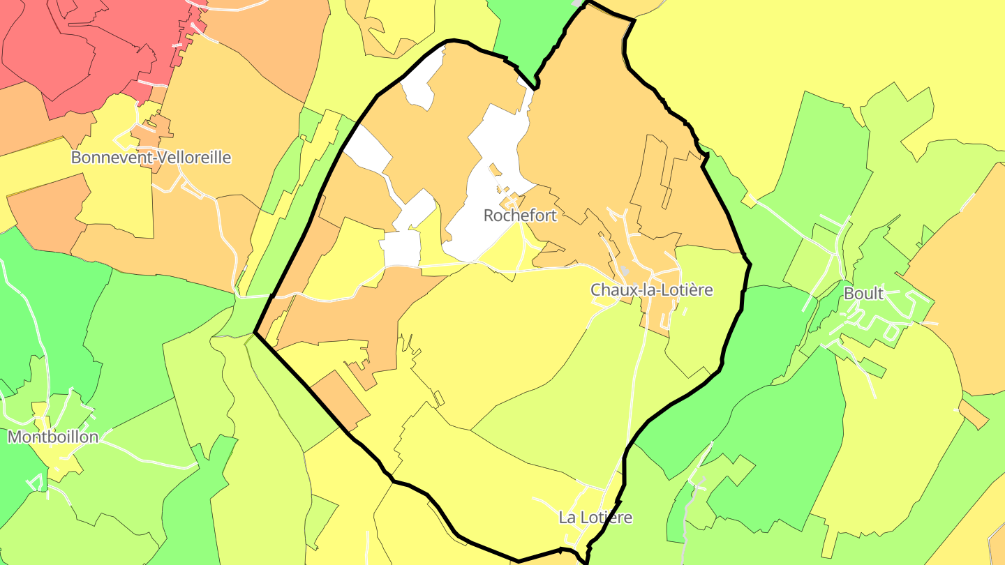 Carte des prix de l'immobilier Chaux-la-Lotière