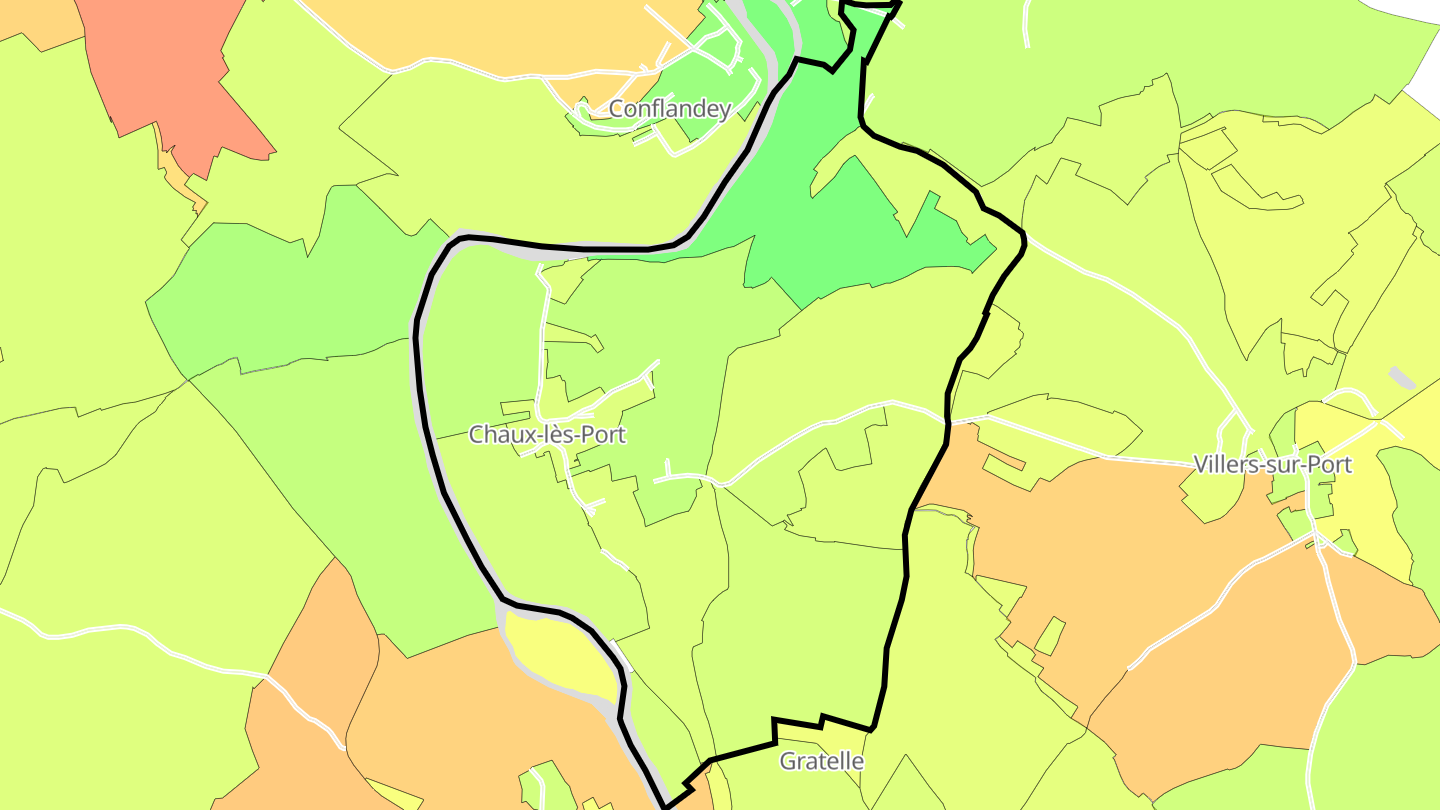 Carte des prix de l'immobilier Chaux-lès-Port
