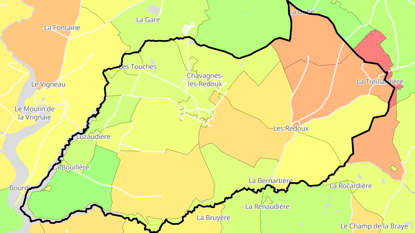 Carte des prix de l'immobilier Chavagnes-les-Redoux