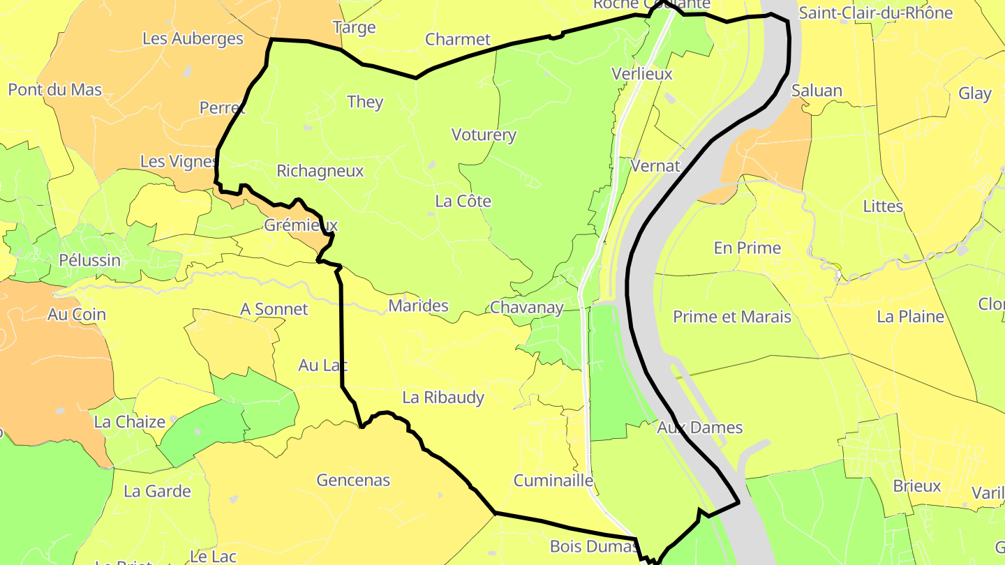 Carte des prix de l'immobilier Chavanay
