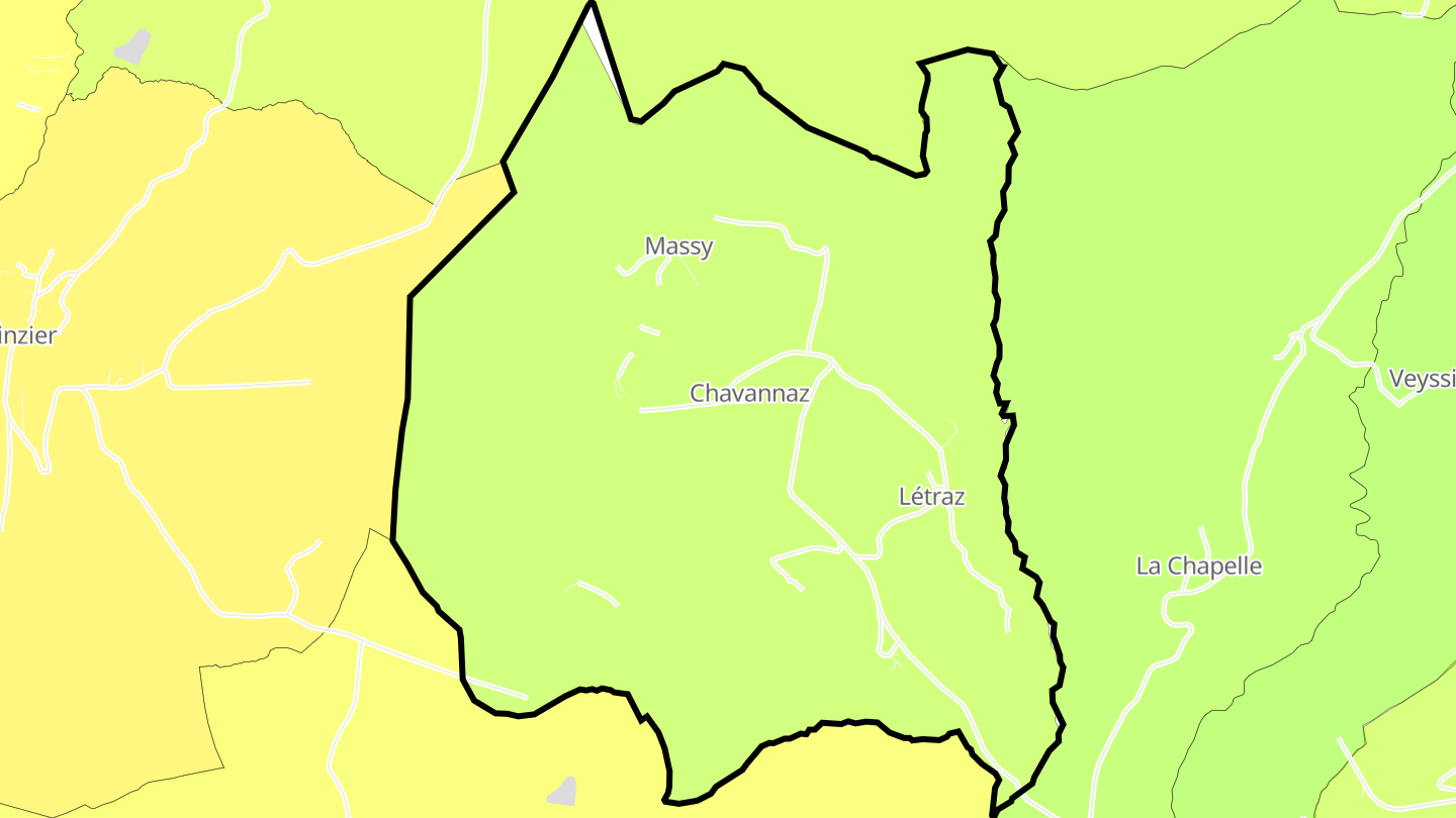 Carte des prix de l'immobilier Chavannaz