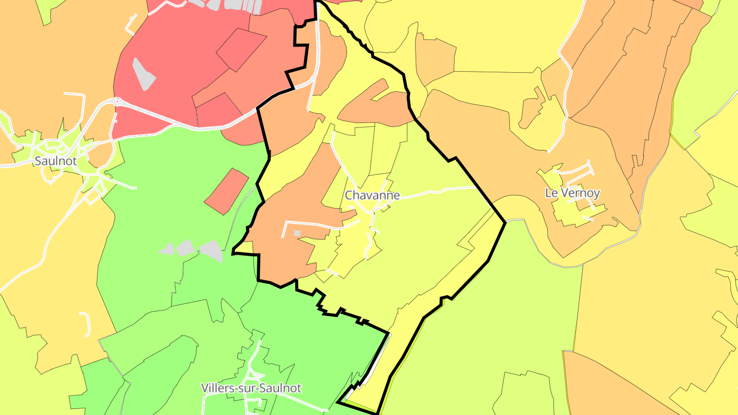 Carte des prix de l'immobilier Chavanne