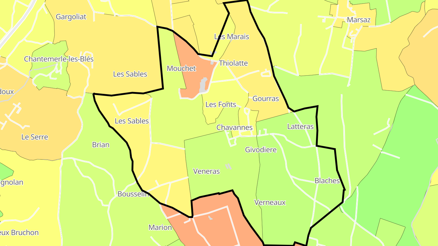 Carte des prix de l'immobilier Chavannes