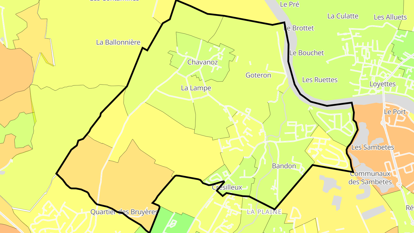 Carte des prix de l'immobilier Chavanoz
