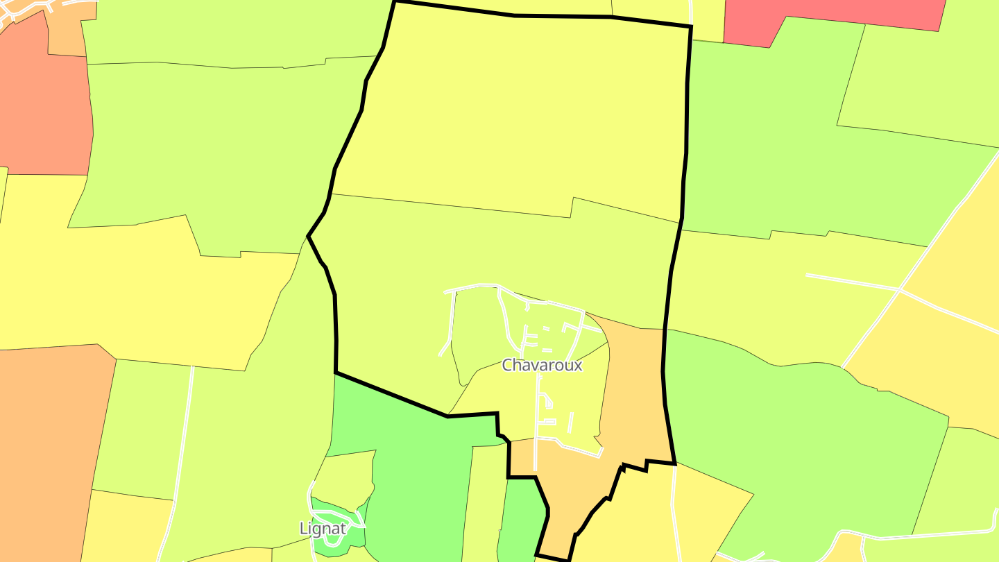 Carte des prix de l'immobilier Chavaroux