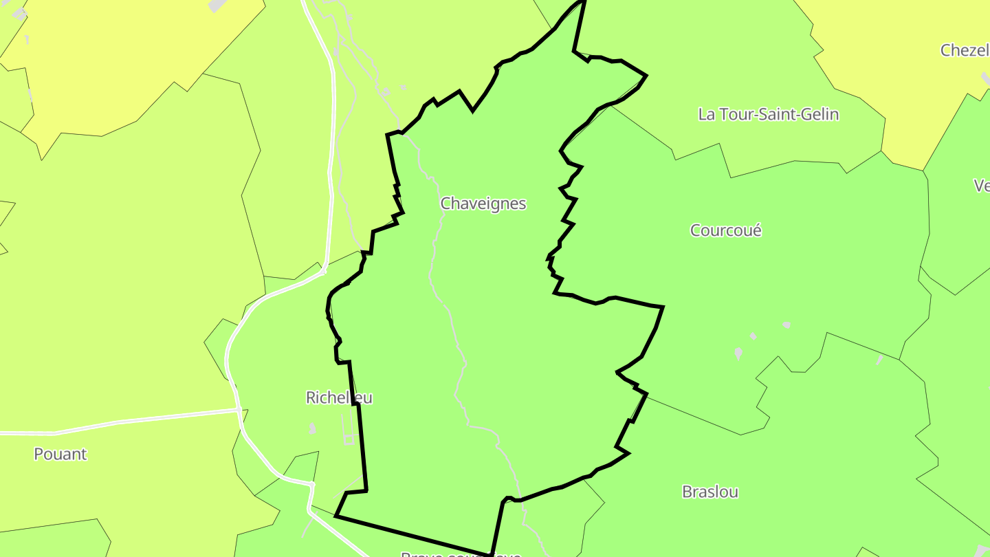 Carte des prix de l'immobilier Chaveignes
