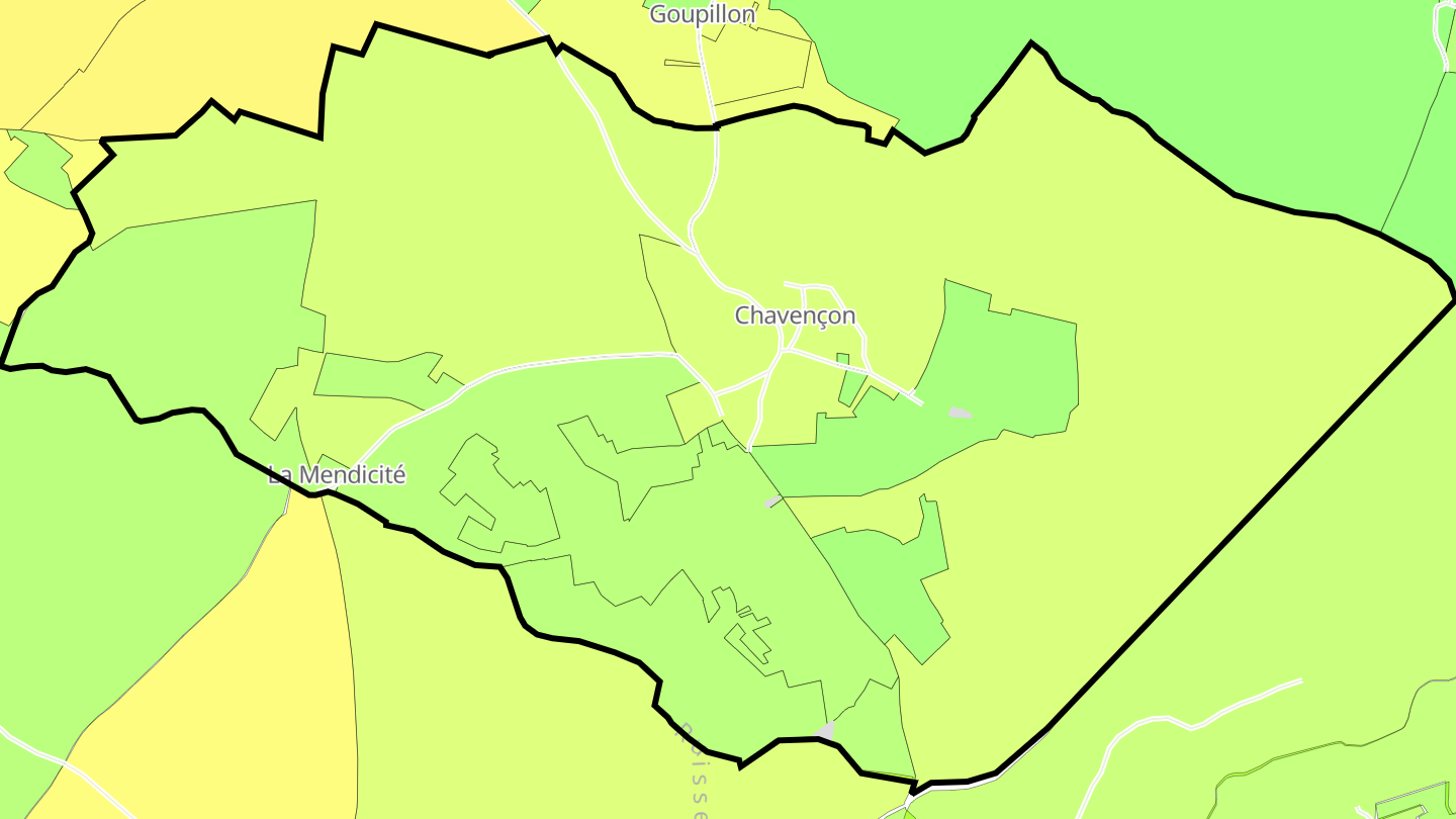 Carte des prix de l'immobilier Chavençon